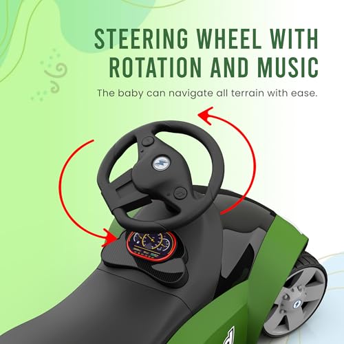 kidsROAR Baby Car - Push Ride On | Premium Push Toy with Music, Front & Rear Lights, 3D Colorful Lights, Supports Up to 100kg Car for Kids 1 Year to 5 Year (Green) - Image 5