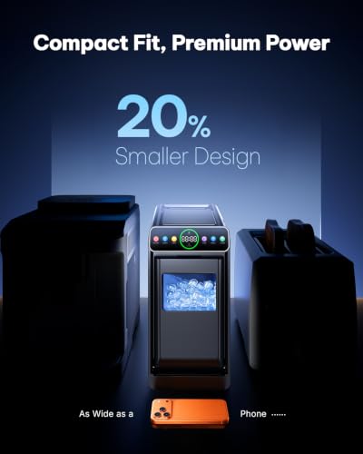 Image of Silonn Countertop Ice Maker with Smart Touchscreen, Ambient Light & Timer