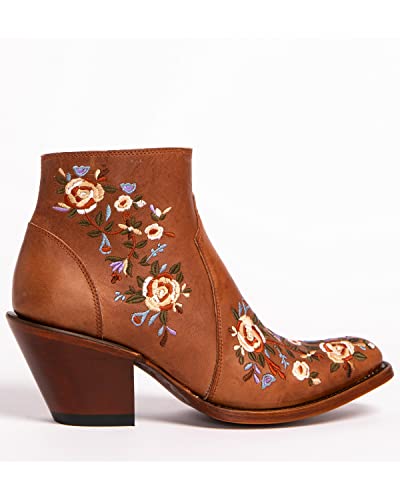Shyanne Women's Millie Floral Embroidered Booties Round Toe - Bbw2353