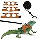 Fnaobai Bartdrachengeschirr-Set, 3 Größen, verstellbar, Eidechsen, Training, Spazierengehen, Lederweste, ausbruchsicheres Traktionsseil für Outdoor, kleine Reptilien, Tiere, Eichhörnchen (Braun)