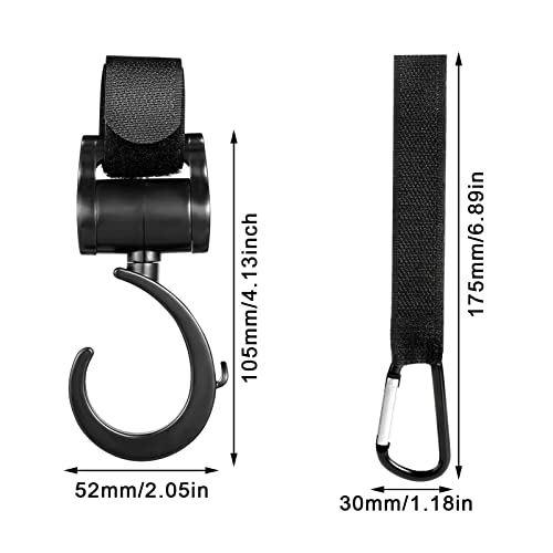 tao pipe 4 Stück Kinderwagen Haken Taschenhaken,Kinderwagenhaken für Wickeltaschen, Anhänger für Kinderwagen in Universeller Passform,Klettverschluss Kinderwagen Haken für Handtaschen