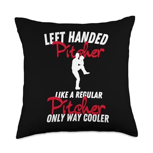 Funny Left-Handed Pitcher Softball Throw Pillow 18x18
