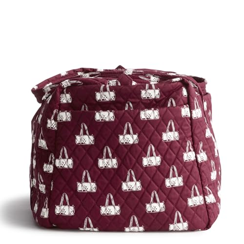 Image of Vera Bradley Women's Large Original Duffel Bag-Premium Cotton Travel, Iconic Paisley Green Jacket, One Size