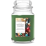 Yankee Candle Large Jar Scented Candle with up to 150 Hour Burn Time, Premium Plant Wax Blend for Consistent Burn, 22 oz Jar Candle with Room Filling Fragrance, Shimmering Christmas Tree