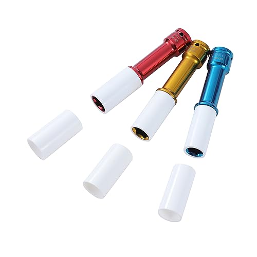 TOPWAY 1/2 Inch Drive Alloy Wheel Impact Extra Deep Socket Set 17mm 19mm 21mm Thin Wall Multicolour Metric Lug Nut Sockets with Extra 3 Plastic Sleeves - Image 2