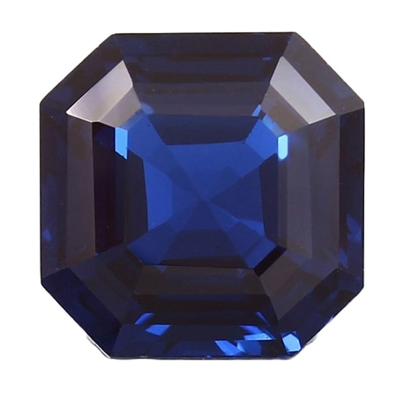 Spinelle de cobalt Asscher Cut 14x14mm, pierre précieuse octogonale pour pendentif