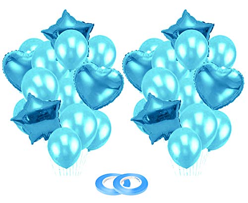 Image of AMFIN (Pack of 30) Birthday Decoration Combo / 1st Birthday Decoration for Baby / 1st Birthday Decoration Items /First Birthday Party Decoration /Balloons /Birthday Party - Blue