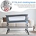 Erhigher Twin Bassinet for 2 Babies, 6 Height Adjustable Crib Bedside Double Bassinet with Wheels and Mattress Crib Attaches to Bed, Holds up to 88lbs Dark Gray