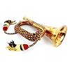 Boy Scout Brass and Copper Blowing Bugle Attack War Command Signal Horn 10.6 Inch with Beautiful Colourful Rope Binding