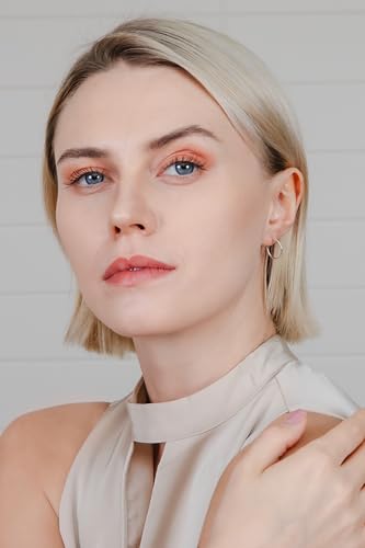 Hoops & Loops 925 Sterling Silver Open 1.5mm Thin Polished Round C-Hoop Earrings for Women, Silver, Yellow, Rose Gold, Black 15mm-40mm4