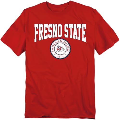 LOGOVISION California State University Fresno Collegiate Seal Unisex Adult T Shirt Red Medium