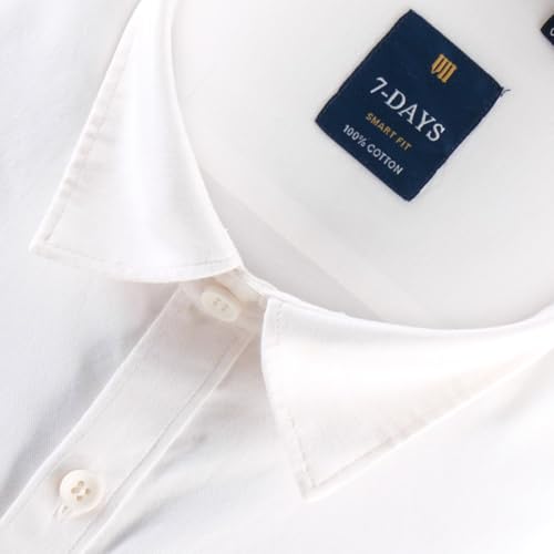Image of 7-DAYS Men's 100% Cotton Full Sleeve Shirt for Men | Premium Plain Shirt | Tailored Fit (Between Slim & Regular) | Stylish Office & Casual Wear | with Pocket
