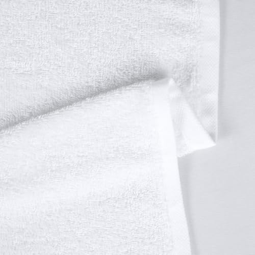 Image of Amazon Basics Soft and Thick Cotton Hand Towels for Bath, Kitchen, Gym, 16 x 26 in, White, 12-Pack