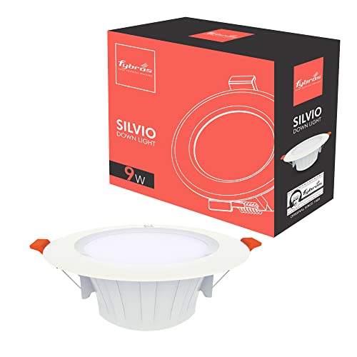 Image of Fybros Aluminum Silvio Plus 9W Ceiling Lights for Hall, 80 mm LED Light for Home, White LED Ceiling Lights for Home, Junction Box Lights for Living Room, Small LED Light for Room, Warm Indoor Lighting