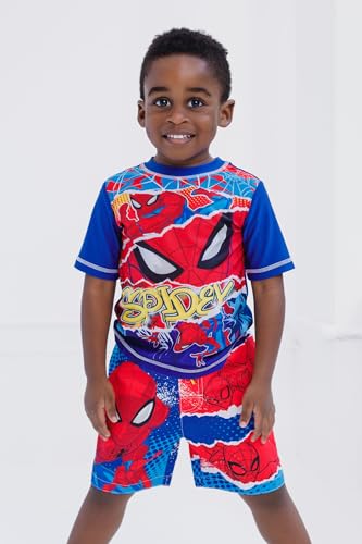 Image of Marvel Boys' Swimwear 2-Piece Rashguard and Swim Trunks Set Toddler to Big Kid