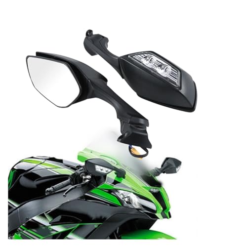 Espejos retrovisores con luz de señal de giro para Kawasaki Ninja ZX 10R y H2 2