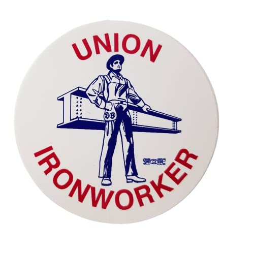 10 Union Ironworker Man & Beam Hardhat Stickers