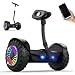 10-Inch All Terrain Hoverboard, Electric Self-Balancing Scooter, Multi-Color Led Off-Road Wheels, Controlled By Foot/Hand/App, 130kg Load Capacity, Bluetooth Connectivity Black