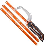 VANQUISH Aluminum Frame Mini Wood Hack Saw with 2 Piece Extra Flexible Bi-Metal HSS Blades Cutter Hand Hacksaw for Woodworking and Metal NW4851