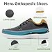 Men's Orthopedic Walking Shoes for Plantar Fasciitis: Comfortable Arch Support Fashion Sneakers for Flat Feet, Flexing Casual Shoes with Cushion Sole for Daily Wearing, Camp Black Size 12