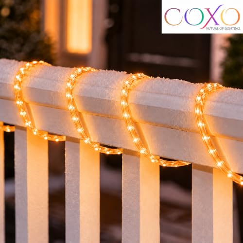 Image of COXO 2 Meters LED Rope Light for Decoration - Waterproof Orange SMD Cove Light for Ceiling, Home Decor, LED Pipe Light for Diwali, Festival, Indoor, Outdoor Use (Orange, 2 Meter)