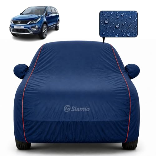 Image of Car Cover for Tata Hexa | 100% Waterproof Heavy-Duty 3-Layer Car Body Cover | All-Weather Rain, UV, Sun & Dust Protection | Custom Fit | Mirror & Antenna Pockets | Navy Blue