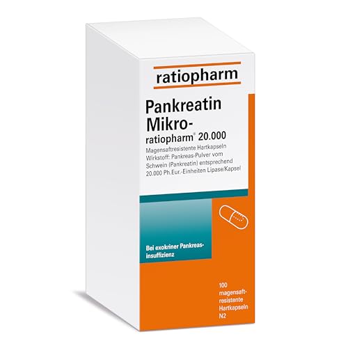 Pankreatin Mikro-ratiopharm 20.000: Unterstützt die Verdauung bei Bauchspeicheldrüsenstörungen 100 magensaftresistente Hartkapseln
