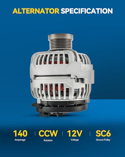 Image of PHILTOP 13998N New Alternator 140Amp Fit with Volvo 2003-2006 XC90 2.5T | 140 Amp 12V SC6 CCW IR /IF Alternator for 2002-2005 S60, 2003-2006 XC90, 2003-2004 XC70, 2003-2004 V70, 2003-2004 S40