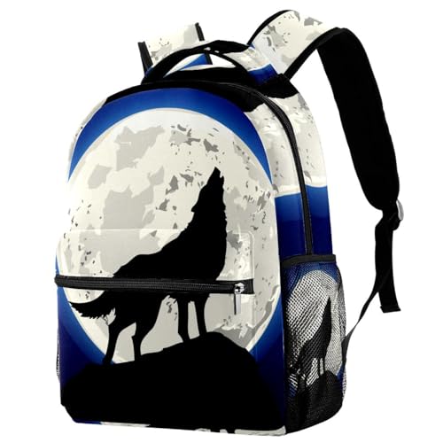 Sac à dos loup hurlant multicolore résistant pour ados et filles