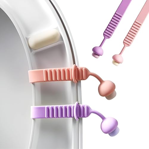 Image of 2Pcs Toilet Seat Lifter For Bathroom Accessories | Toilet Seat Cover Sport Lifter Clip | Silicone Toilet Seat Cover Lifter | Self-Adhesive Toilet Seat Holder (Multicolor)