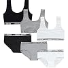Girls Training Bra Set, 6PCS Cotton Bra Briefs Girls Seamless Underwear Set Training Bra and Matching Panties