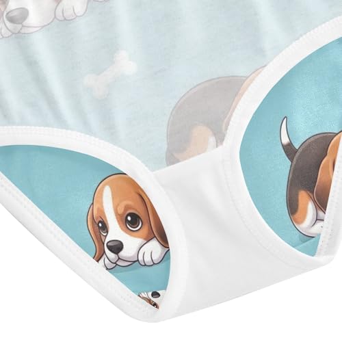 Panties for Girls, Cute Cartoon Dog Bones Toddler Panties, Cotton Girls Underwear, 2T–8 Years4