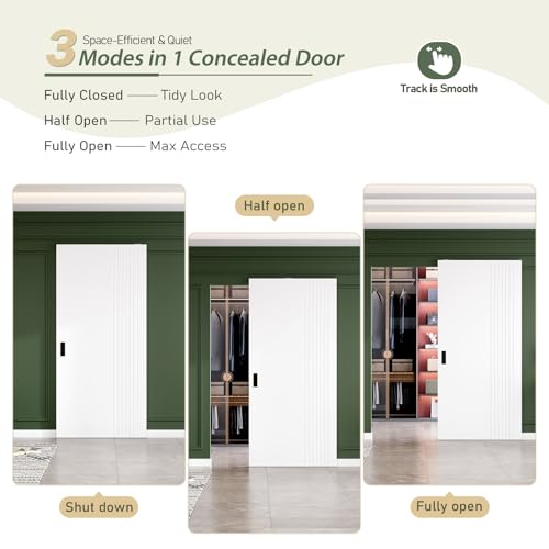 Image of Fredbeck 40in Concealed Barn Doors Hidden Ghost Sliding Door with Hardware