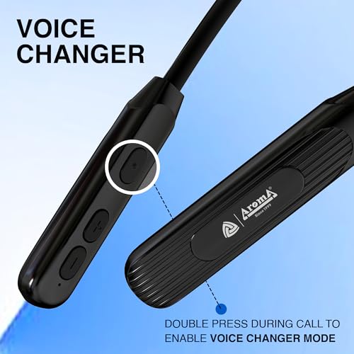 Image of AROMA NB124 Cosmo Neckband Bluetooth | Upto 100 Hours Playtime, ENC, Voice Changer, Fast Charging