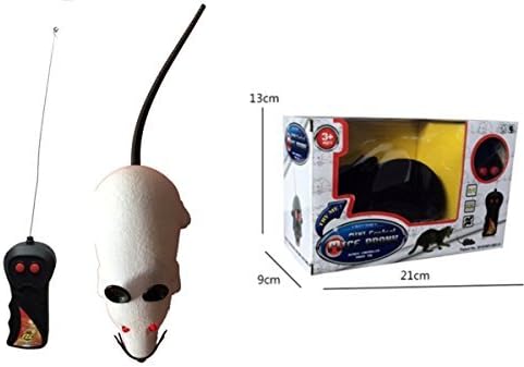 Heartte@ Life-like Mouse Toy, Mice Prank with LED Blinking Eyes and Remote Control (White)