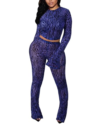 Kafiloe Club Outfits for Women Sexy 2 Piece Sets Going Out Royal Blue M