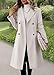 Danedvi Womens Long Double Breasted Coats Lapel Collar Pea Coat Winter Slim Fit Jackets Trench Coat Outwear
