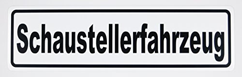 Magnetschild Schaustellerfahrzeug | Schild magnetisch | weiss/schwarz, lieferbar in drei Größen (45 x 13 cm)