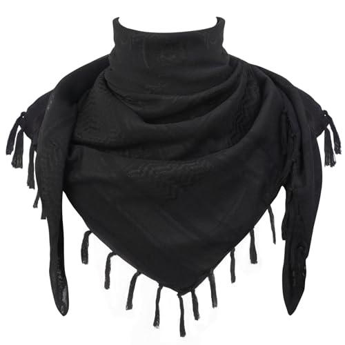 Image of Explore Land Cotton Shemagh Keffiyeh Tactical Desert Scarf Neck Head Wrap with Tassel for Men Women