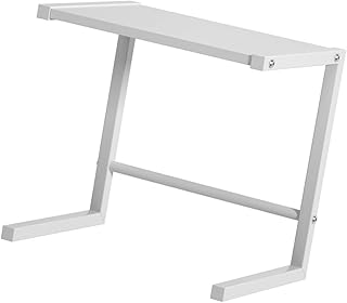 KOMBIUDA Soporte de Horno Metálico para Microondas y Pequeños Electrodomésticos Organizador Compacto para Encimera de Cocina Resistente y Fácil de Montar Color Blanco