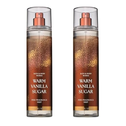 Bath & Body Works Warm Vanilla Sugar Fine Fragrance Mist, Body Spray & Perfume for Women, Long-Lasting Personal Fragrance, Sparkling Sugar and Sweet Vanilla Scent, 8 fl oz - 2 Pack
