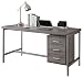 Monarch Reclaimed-Look/Silver Metal Office Desk, 60-Inch, Dark Taupe