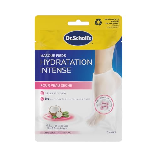 Scholl - Masque Pieds Très Hydratant Huile de Noix De Coco - 1 Pièce