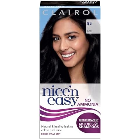 Clairol Nice'n Easy No Ammonia Hair Dye, Natural Black Cover