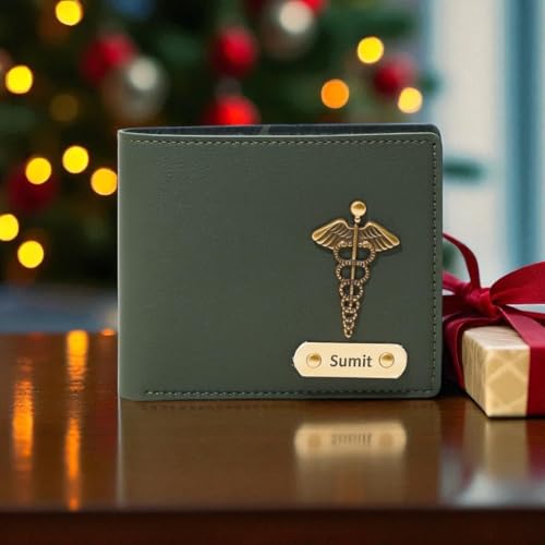 Image of Personalized Leather Wallet for Men and Boys Customized Wallet Customise Gifts for Men | Personalized with Name & Charm Purse