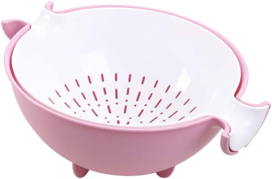 2pcs Large Colander and Washing Bowl Set Detachable Strainer for Fruits and Vegetables Ergonomic Space-saving Design Food Grade for Kitchen Use