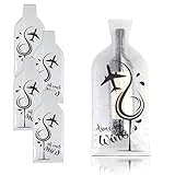 APQ Supply Clear Wine Bottle Travel Protector Bags, 17 x 7.25 Inches. Pack of 4 Travel Wine Bottle Protector for Airplane. Wrapping Bubble Wrap for Packing. Reusable Pouches for Bottles Protection