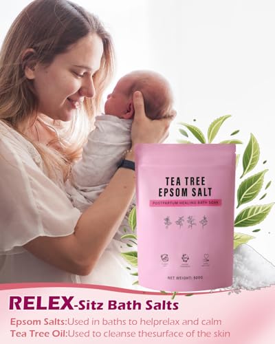 Postpartum Essentials Kit - Peri Bottle,Perineal Ice Packs,Perineal Healing Foam,Disposable Underwears,Cooling Pad Liners,Bath Salts,Canvas Bag,Card,Postpartum Gifts for Mom - Image 8