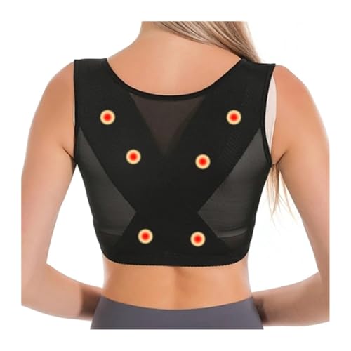 LRSSMB Soporte De Espalda Y Corrector De Postura para Aliviar El Dolor De Espalda Superior E Inferior En Las Mujeres Corsé Ajustado Sujetador De Entrenamiento Ajustado(Black,XXL)