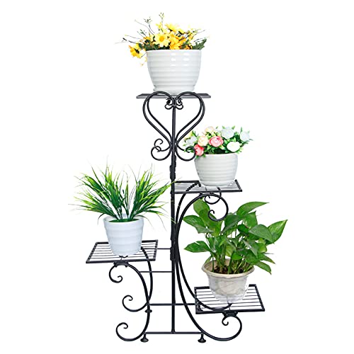 Estante para Plantas, Soporte de Exhibición de Flores, Organizador de Jardín,Soporte de 4 Capas para Plantas Tipo de Aterrizaje Multi-plataforma de la Planta Interior Maceta Marco Soporte de Flores Cover
